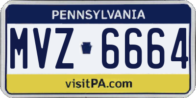 PA license plate MVZ6664