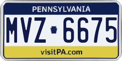 PA license plate MVZ6675