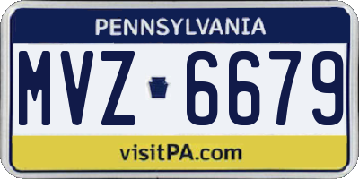 PA license plate MVZ6679