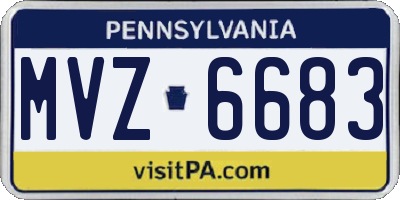 PA license plate MVZ6683