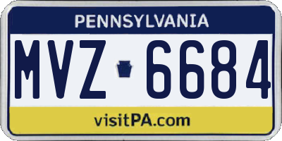 PA license plate MVZ6684