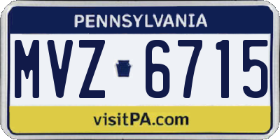 PA license plate MVZ6715