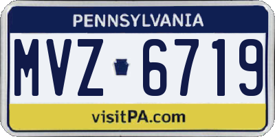 PA license plate MVZ6719