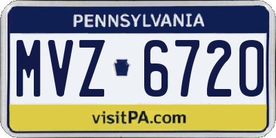 PA license plate MVZ6720