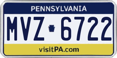 PA license plate MVZ6722