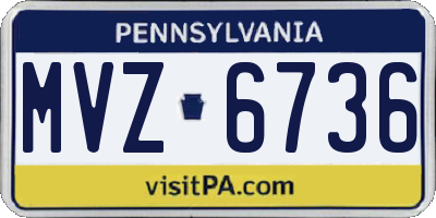 PA license plate MVZ6736