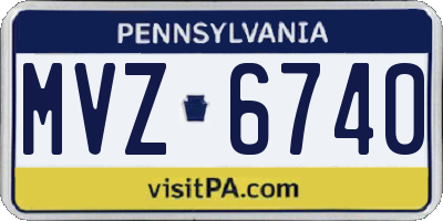PA license plate MVZ6740