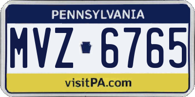 PA license plate MVZ6765