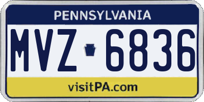 PA license plate MVZ6836