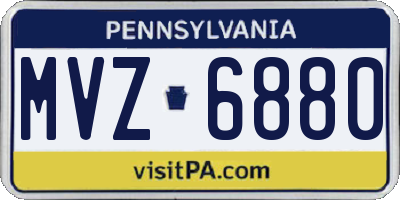 PA license plate MVZ6880