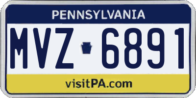 PA license plate MVZ6891