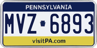 PA license plate MVZ6893
