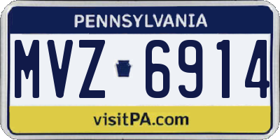 PA license plate MVZ6914
