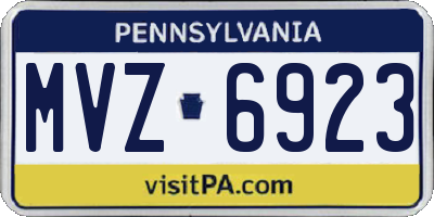 PA license plate MVZ6923