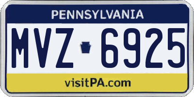 PA license plate MVZ6925