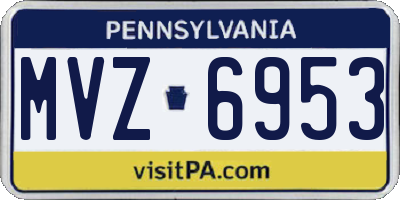 PA license plate MVZ6953
