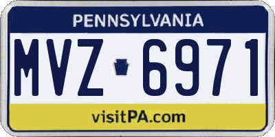 PA license plate MVZ6971