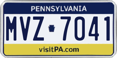 PA license plate MVZ7041