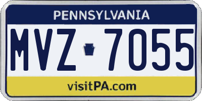 PA license plate MVZ7055