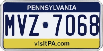 PA license plate MVZ7068