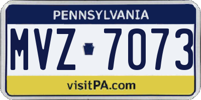 PA license plate MVZ7073