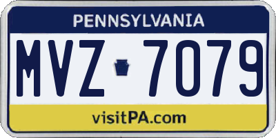 PA license plate MVZ7079