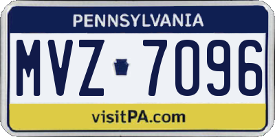 PA license plate MVZ7096