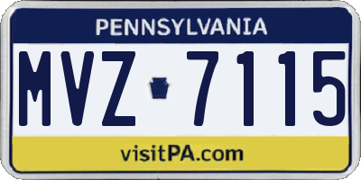 PA license plate MVZ7115