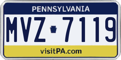 PA license plate MVZ7119