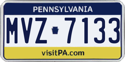 PA license plate MVZ7133