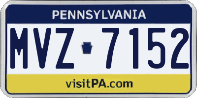 PA license plate MVZ7152