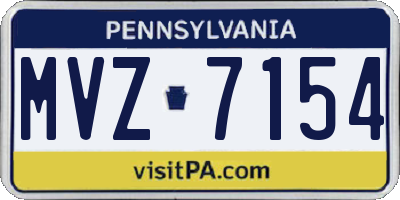 PA license plate MVZ7154