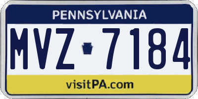 PA license plate MVZ7184