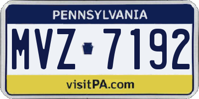PA license plate MVZ7192