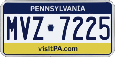PA license plate MVZ7225