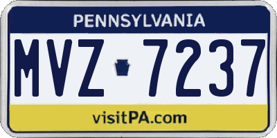 PA license plate MVZ7237