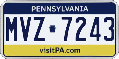 PA license plate MVZ7243