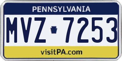 PA license plate MVZ7253