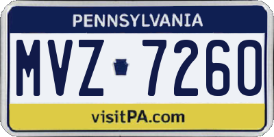 PA license plate MVZ7260