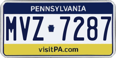 PA license plate MVZ7287
