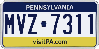 PA license plate MVZ7311