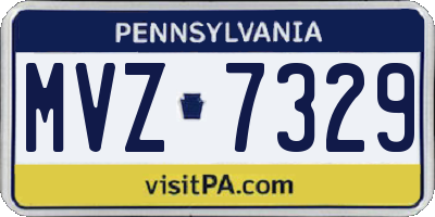 PA license plate MVZ7329