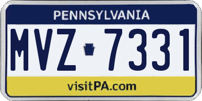 PA license plate MVZ7331