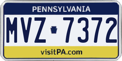 PA license plate MVZ7372