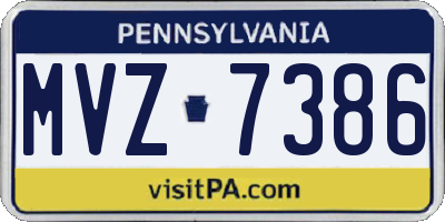 PA license plate MVZ7386