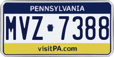 PA license plate MVZ7388