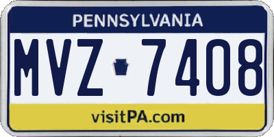 PA license plate MVZ7408