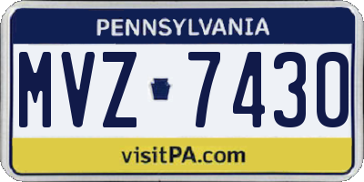 PA license plate MVZ7430
