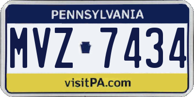 PA license plate MVZ7434