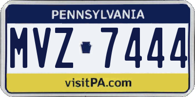 PA license plate MVZ7444
